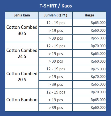 harga konveksi kaos